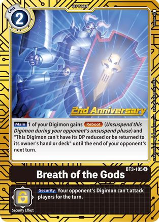 Breath of the Gods (2nd Anniversary Card Set) (BT3-105) [Release Special Booster] Foil - Deck Out Gaming