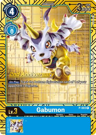 Gabumon - P-003 (2nd Anniversary Card Set) (P-003) [Digimon Promotion Cards] Foil - Deck Out Gaming