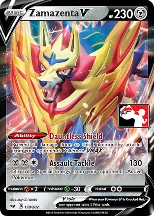 Zamazenta V - 139/202 (139) [Prize Pack Series Cards] Holofoil - Deck Out Gaming