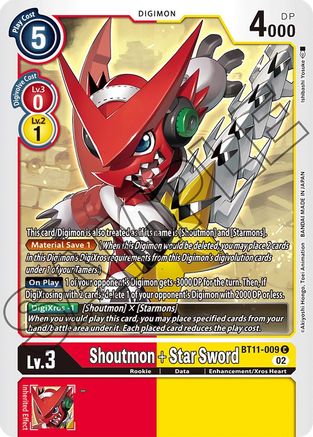 Shoutmon + Star Sword (BT11-009) [Dimensional Phase] Foil - Deck Out Gaming