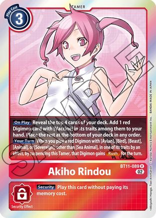 Akiho Rindou (BT11-089) [Dimensional Phase] Foil - Deck Out Gaming