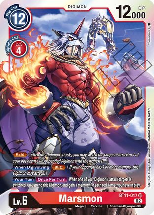 Marsmon (BT11-017) [Dimensional Phase] Foil - Deck Out Gaming