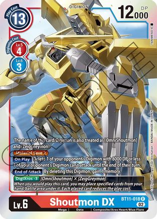 Shoutmon DX (BT11-018) [Dimensional Phase] Foil - Deck Out Gaming