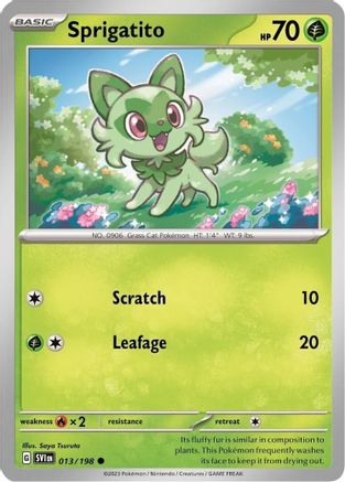 Sprigatito - 013/198 (Mirage Holo) (13) [Miscellaneous Cards & Products] Holofoil - Deck Out Gaming