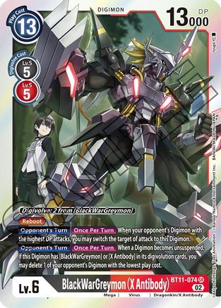 BlackWarGreymon (X Antibody) (BT11-074) [Dimensional Phase] Foil - Deck Out Gaming