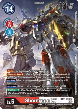 Shoutmon X7 (Alternate Art) (BT11-019) [Dimensional Phase] Foil - Deck Out Gaming