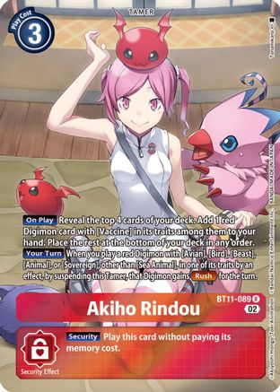 Akiho Rindou (Alternate Art) (BT11-089) [Dimensional Phase] Foil - Deck Out Gaming