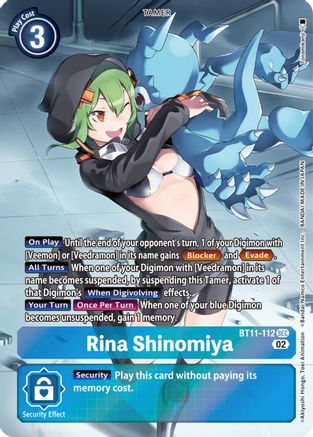 Rina Shinomiya (Alternate Art) (BT11-112) [Dimensional Phase] Foil - Deck Out Gaming