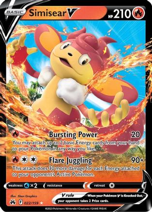 Simisear V (22) [Crown Zenith] Holofoil - Deck Out Gaming