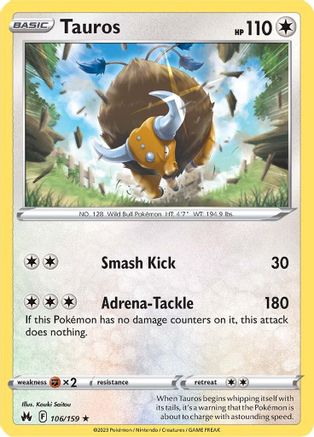 Tauros (106) [Crown Zenith] - Deck Out Gaming