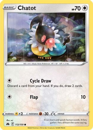 Chatot (112) [Crown Zenith] Reverse Holofoil - Deck Out Gaming