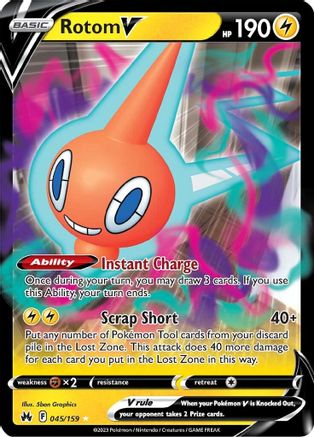 Rotom V (045/159) [Sword & Shield: Crown Zenith] - Deck Out Gaming