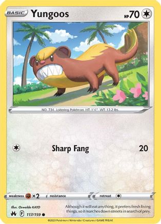 Yungoos (117) [Crown Zenith] Reverse Holofoil - Deck Out Gaming