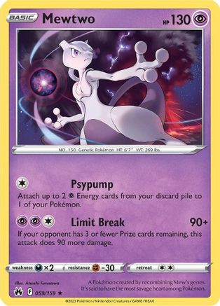 Mewtwo (59) [Crown Zenith] Reverse Holofoil - Deck Out Gaming