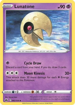 Lunatone (62) [Crown Zenith] Reverse Holofoil - Deck Out Gaming
