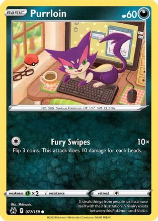 Purrloin (77) [Crown Zenith] Reverse Holofoil - Deck Out Gaming