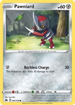 Pawniard (91) (91) [Crown Zenith] Reverse Holofoil - Deck Out Gaming