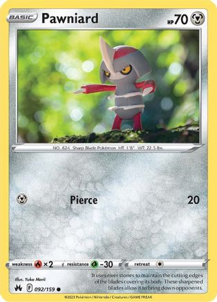 Pawniard (92) (92) [Crown Zenith] Reverse Holofoil - Deck Out Gaming