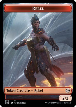 Rebel // Goblin Double-sided Token () [Commander: Phyrexia: All Will Be One] - Deck Out Gaming
