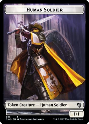Human Soldier // Elephant Double-sided Token () [Commander: Phyrexia: All Will Be One] - Deck Out Gaming