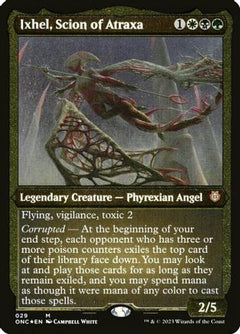 Ixhel, Scion of Atraxa (Display Commander) (Foil Etched) - Thick Stock (29) [Commander: Phyrexia: All Will Be One] foil - Deck Out Gaming