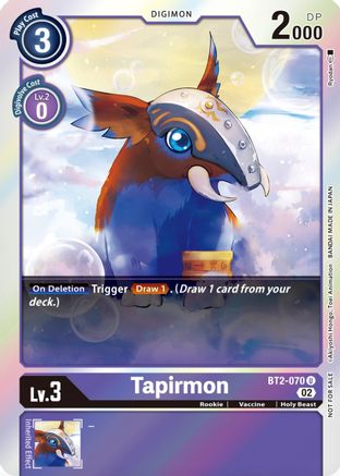 Tapirmon (Official Tournament Pack Vol.8) (BT2-070) [Release Special Booster] Foil - Deck Out Gaming