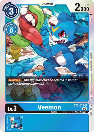 Veemon - BT3-021 (Official Tournament Pack Vol.8) (BT3-021) [Release Special Booster] Foil - Deck Out Gaming