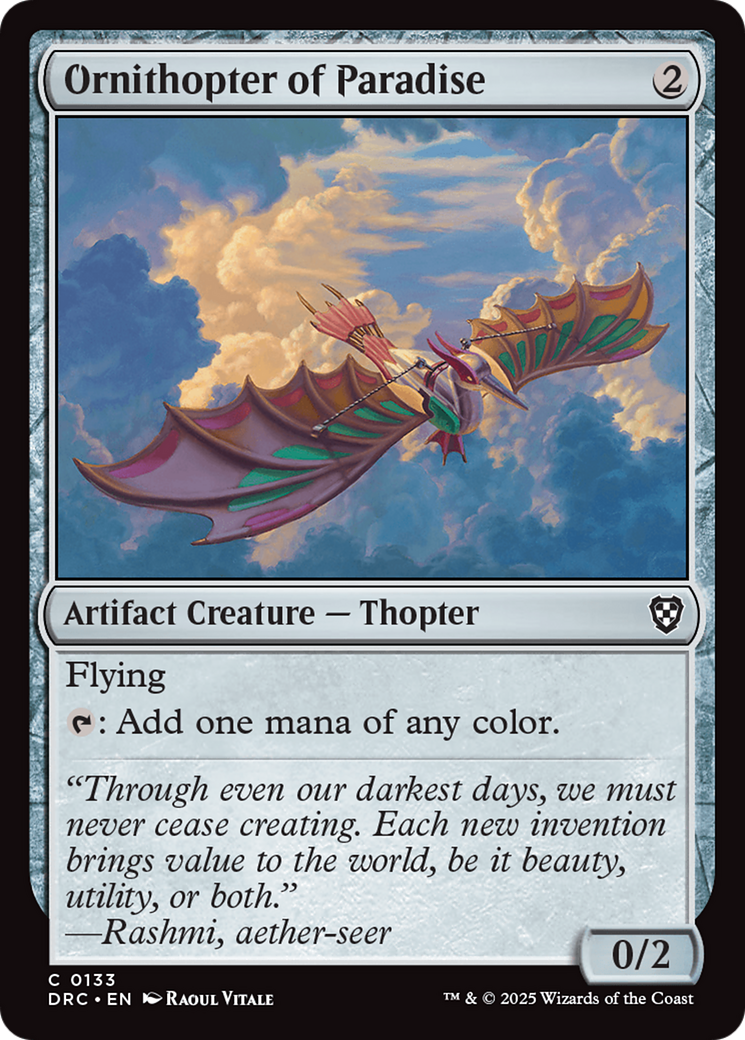 Ornithopter of Paradise (133) [Commander: Aetherdrift] - Deck Out Gaming