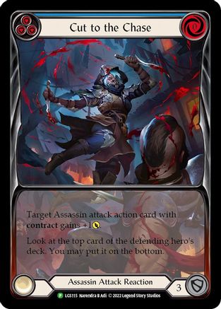 Cut to the Chase (Blue) - LGS115 (LGS115) [Flesh and Blood: Promo Cards] Rainbow Foil - Deck Out Gaming