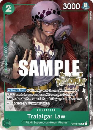 Trafalgar Law (Online Regional 2023) [Participant] (OP02-035) [One Piece Promotion Cards] Foil - Deck Out Gaming