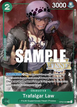 Trafalgar Law (Online Regional 2023) [Winner] (OP02-035) [One Piece Promotion Cards] - Deck Out Gaming