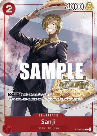 Sanji (Online Regional 2023) [Participant] (ST01-004) [One Piece Promotion Cards] Foil - Deck Out Gaming
