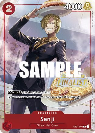 Sanji (Online Regional 2023) [Finalist] (ST01-004) [One Piece Promotion Cards] Foil - Deck Out Gaming