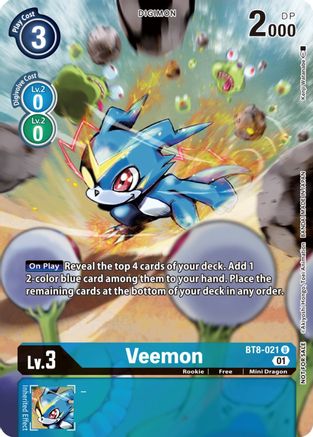 Veemon (Dimensional Phase Pre-Release) (BT8-021) [New Awakening] Foil - Deck Out Gaming