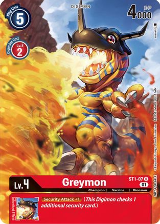 Greymon - ST1-07 (Dimensional Phase Pre-Release) (ST1-07) [Starter Deck 01: Gaia Red] - Deck Out Gaming