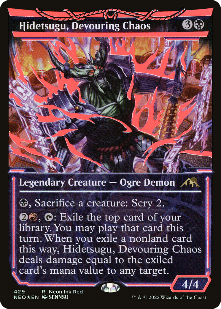 Hidetsugu, Devouring Chaos (Neon Red) (429) [Kamigawa: Neon Dynasty] foil - Deck Out Gaming