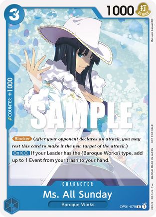 Ms. All Sunday (Promotion Pack 2023) (OP01-079) [One Piece Promotion Cards] - Deck Out Gaming