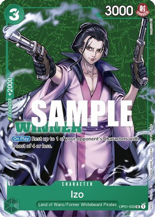 Izo (Tournament Pack Vol. 2) [Winner] (OP01-033) [One Piece Promotion Cards] - Deck Out Gaming