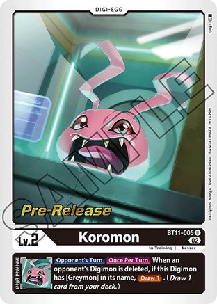 Koromon (BT11-005) [Dimensional Phase Pre-Release Cards] Foil - Deck Out Gaming