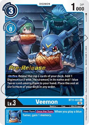 Veemon (BT11-023) [Dimensional Phase Pre-Release Cards] Foil - Deck Out Gaming