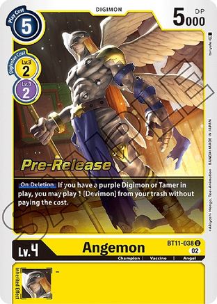 Angemon (BT11-038) [Dimensional Phase Pre-Release Cards] Foil - Deck Out Gaming