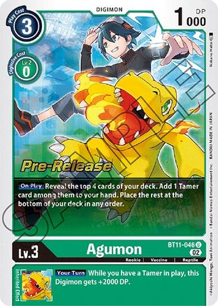 Agumon (BT11-046) [Dimensional Phase Pre-Release Cards] Foil - Deck Out Gaming