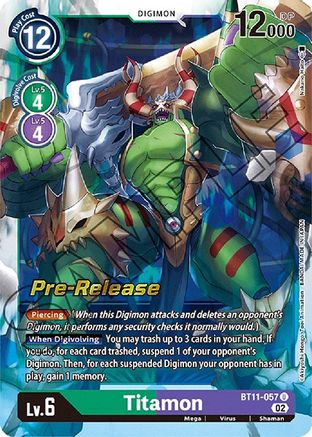 Titamon (BT11-057) [Dimensional Phase Pre-Release Cards] Foil - Deck Out Gaming