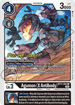 Agumon (X Antibody) (BT11-062) [Dimensional Phase Pre-Release Cards] Foil - Deck Out Gaming