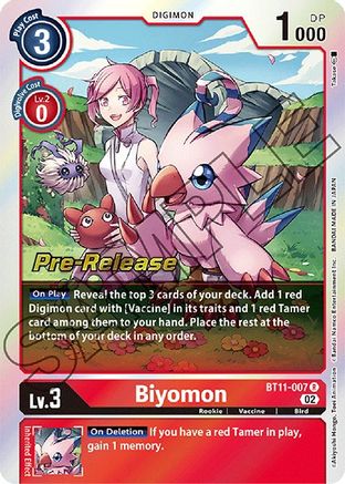 Biyomon (BT11-007) [Dimensional Phase Pre-Release Cards] Foil - Deck Out Gaming