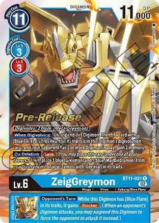 ZeigGreymon (BT11-031) [Dimensional Phase Pre-Release Cards] Foil - Deck Out Gaming