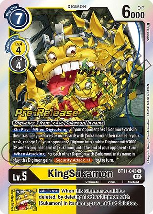 KingSukamon (BT11-043) [Dimensional Phase Pre-Release Cards] Foil - Deck Out Gaming