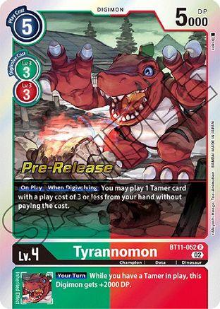 Tyrannomon (BT11-052) [Dimensional Phase Pre-Release Cards] Foil - Deck Out Gaming