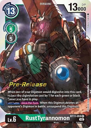 RustTyrannomon (BT11-059) [Dimensional Phase Pre-Release Cards] Foil - Deck Out Gaming