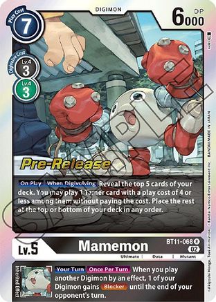 Mamemon (BT11-068) [Dimensional Phase Pre-Release Cards] Foil - Deck Out Gaming